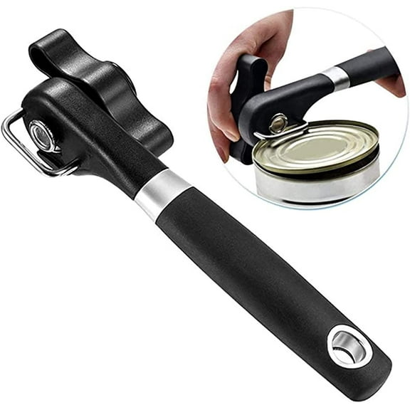 New Professional Manual Can Opener, Handheld Smooth Edge Can Opener, Straight Handle Light Weight Opener, Hanging Portable Healthy Essential Kitchen Tool, Classic Single Handle
