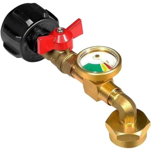 New Propane Refill Elbow Adapter with Tank Gauge: Universal Propane Refill Adapter for 1 LB Tanks, QCC1 Propane Tank Refill Adapter with Valve and Gauge, for BBQ Grill Stove Camping