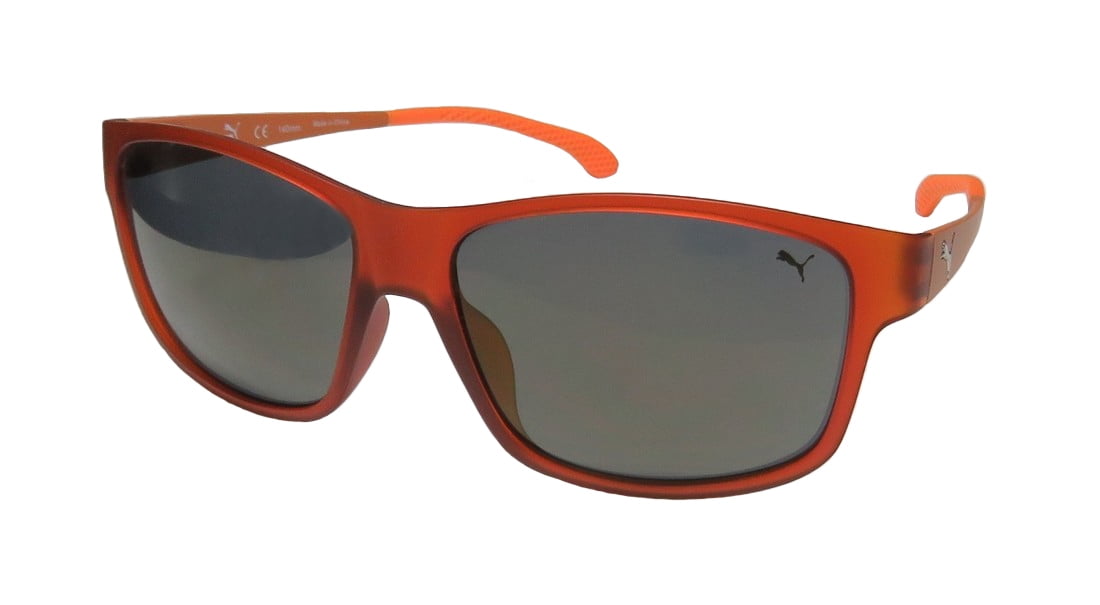i  New Puma 15187 Mens Designer Full-Rim Mirrored Brown / Orange