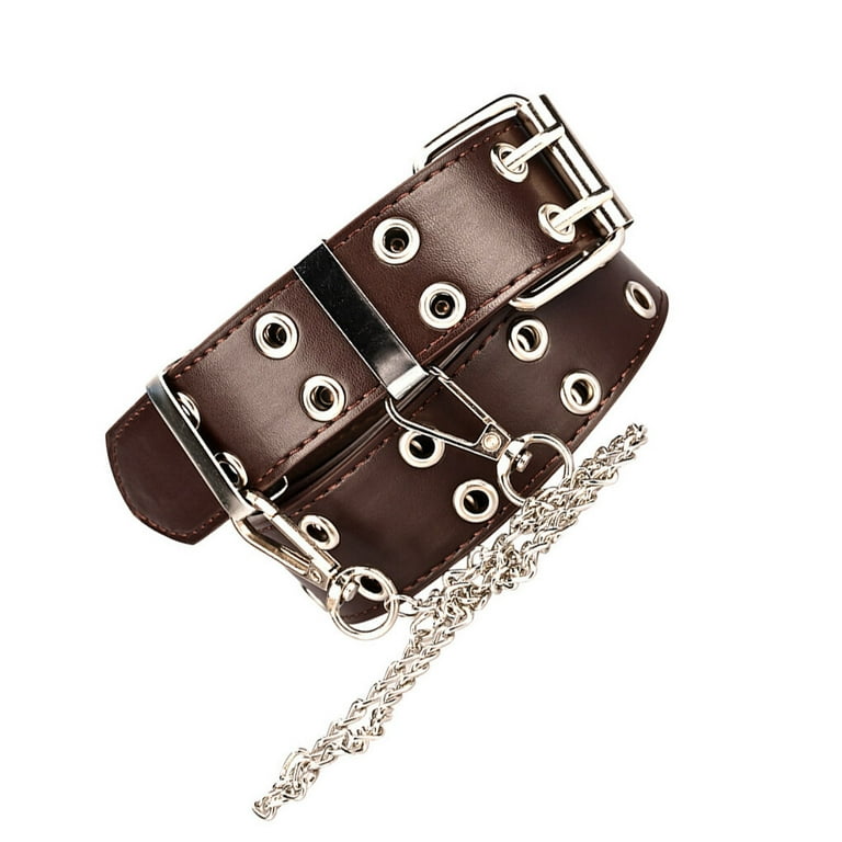 New Punk Style Women belt PU Leather Double Hole Pin Buckle Waist