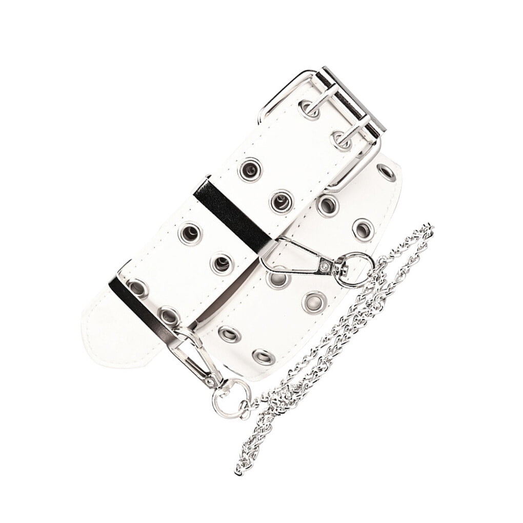 New Punk Style Women belt PU Leather Double Hole Pin Buckle 