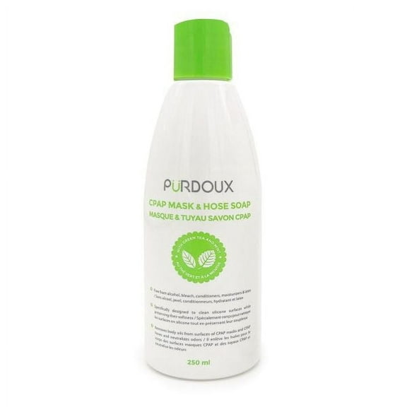 Pur-d-oux CPAP Mask & Tube Clea-ns-ing Soap - 250 mL Bottle (Green Tea & Mint)