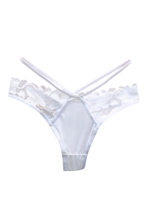 New Pure Lace Transparent Underwear For Girls Low Waist Seamless Hollow Thin Straps Cotton Crotch Japanese Silky T String T Pants