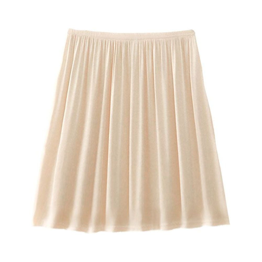 New Pure White Mid-length Summer Winter Anti-Transparent Safety Skirt  Underdress Anti-Exposure Underskirt NUDE 55CM