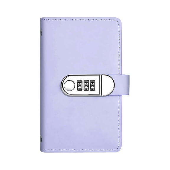 New Purple Combination Lock Piggy Bank Notebook Binder - Spiral Bound Organizer With Secure Password Lock For Cash & Coin Savings - For Teens S Home Office Study Room