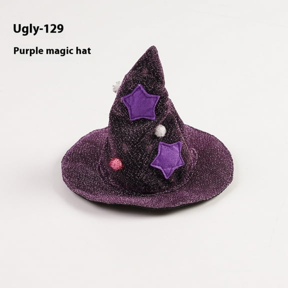 New Purple Halloween Pet Costume Witch Cape Hat for Cats Dogs Easter Holiday Cloak