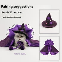 New Purple Halloween Pet Costume Witch Cape Hat for Cats Dogs Easter Holiday Cloak