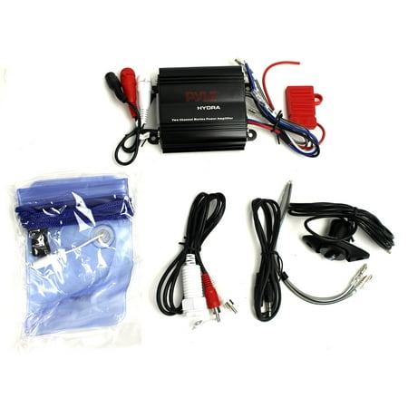 Pyle PLMRMP1B - 2 Channel 400 Watt Waterproof Micro Marine Amplifier