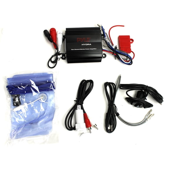 Pyle PLMRMP1B - 2 Channel 400 Watt Waterproof Micro Marine Amplifier