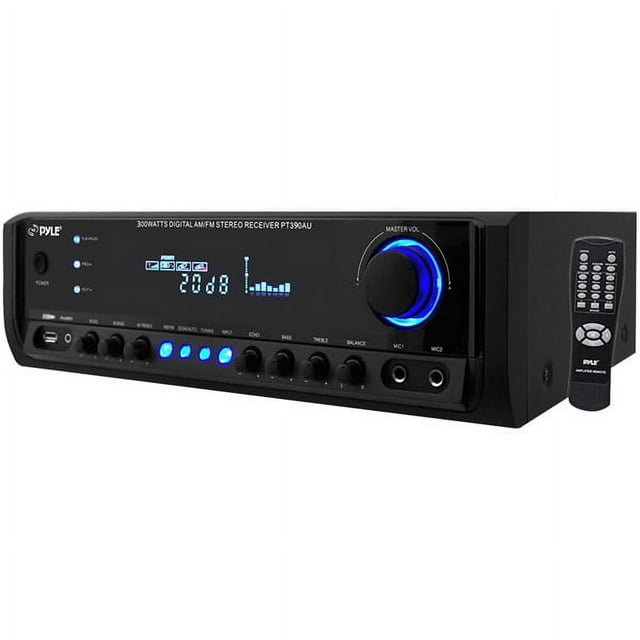 New Pyle PT390AU 300W 4 Channel Home Theater Amplifier Receiver Stereo USB/SD