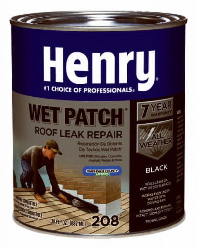 New QT Wet Patch Roof Cement For Wet Or Dry Surface Repairs Holes, Each
