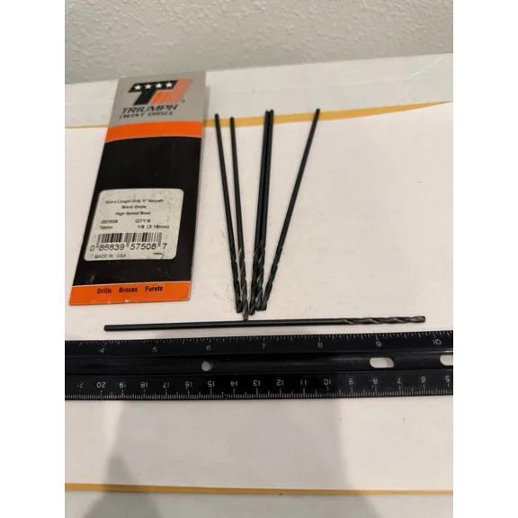 New Qty (6) Triumph 1/8 Aircraft Length High Speed Drill Bits, 057508