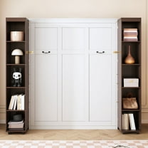 New Queen Murphy Bed Wall Bed with Storage Doors, Espresso