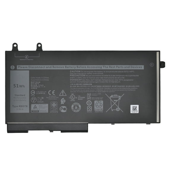 New R8D7N (11.4V 51Wh/4255mAh) Laptop Battery for Dell Precision 3540 M3550 Latitude 5400 5410 5500 5510 Inspiron 7590/7591/7791 2-in-1 Series Notebook H82T6 0C5GV2 0W8GMW 1V1XF 4GVMP
