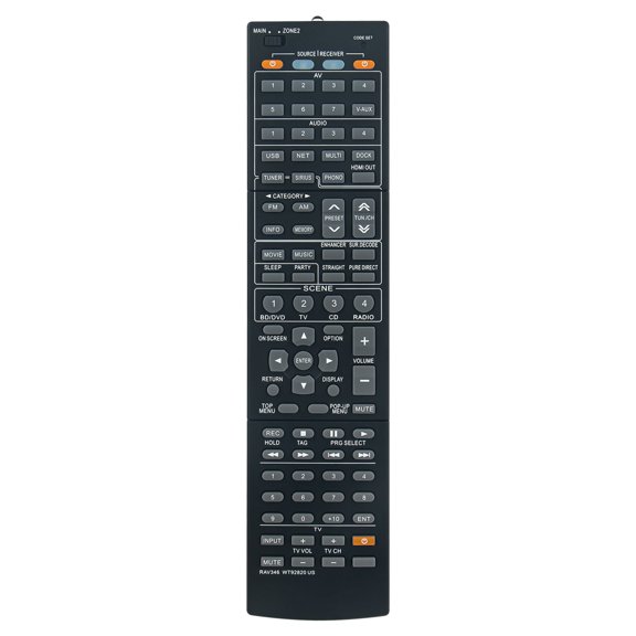 New RAV346 WT92820US Replace Remote Control compatible with YAMAHA AV Audio Receiver RX-A1000 RXA1000
