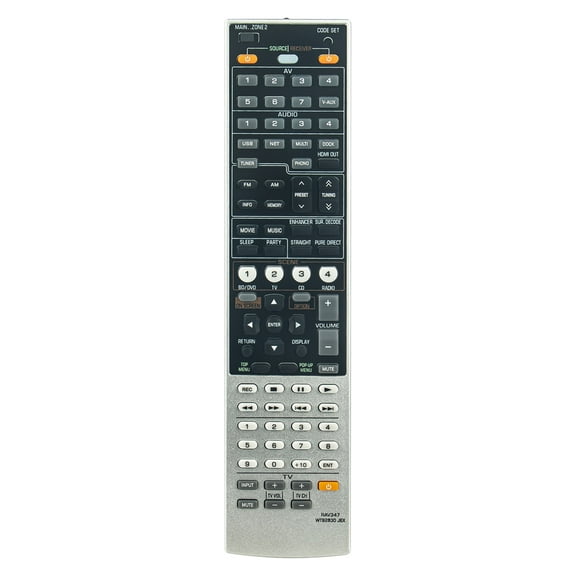 New RAV347-WT92830JEX Replace Remote Control compatible with Yamaha AV Receiver Remote Control XV1067BL RXV1067