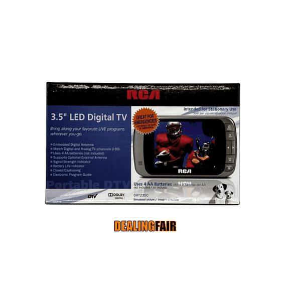 RCA 5" x 1" Portable LED Player Video Monitor, Silver, 3.5" Display