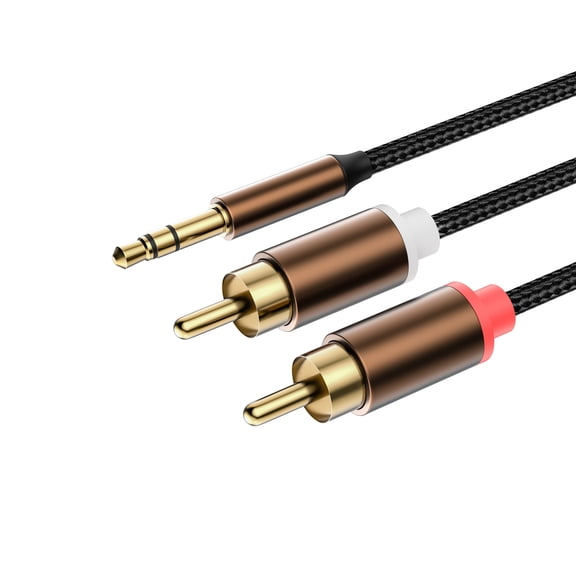 New RCA Lotus Audio Cable - Split into Two, 3.5mm to Double Lotus Head, Environmentally Friendly PVC Body, Pure Copper Audio Cable