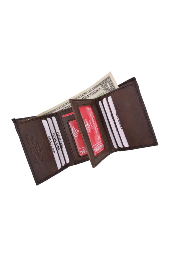 New RFID Blocking Mens Soft Crocodile Pattern Leather Trifold Wallet with Flap RFIDP1107CR (C)