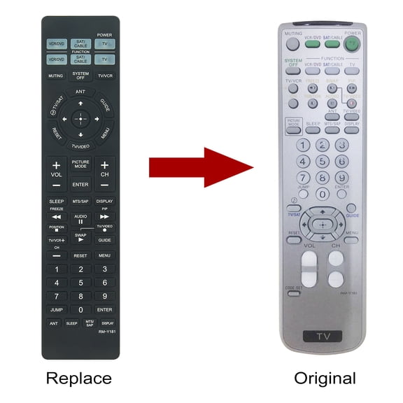 New RM-Y181 Replace Remote Control compatible with Sony RMY181 RRY167 RMY180 remote for TV 147668121 46UX21X 46UX2OB 46UX2UB 46UX321K 46UX78B 46UX78K CRK84B2 KV27FS100 KV27FS13
