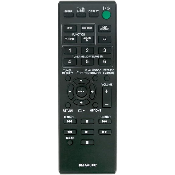 New RMAMU187 RM-AMU187 Replacement Remote Control Commander fit for Stereo System MHC-GTR7 GTK-N1BT MHC-GTR8 MHC-GTR6