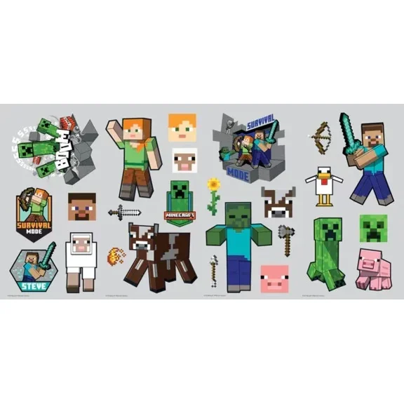 New RMK5366SCS Minecraft Characters Peel & Stick Wall Decals Video Game Stickers