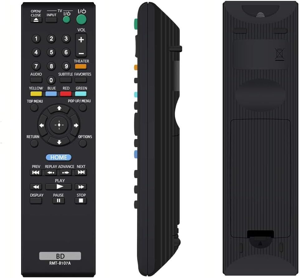 New RMTB107A Remote Replaced for Sony BLU RAY DVD Player BDPS570 BDP