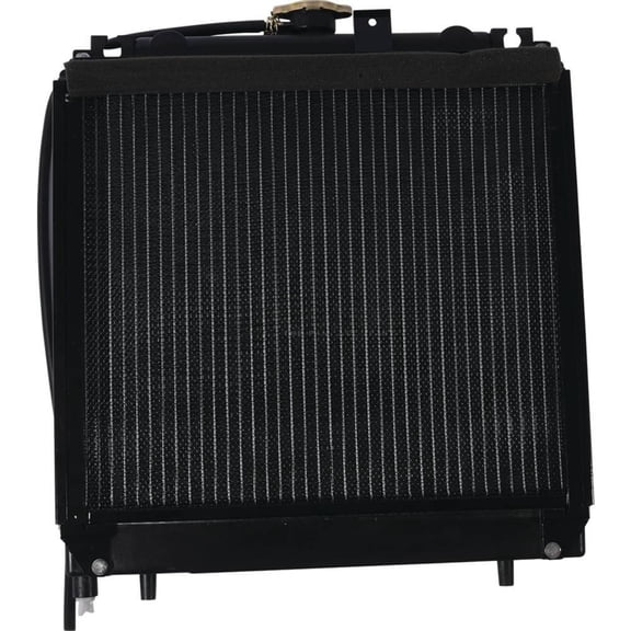 Radiator Compatible with 2000-2007 John Deere 2025R 2305 2320 Compact Utility Tractor 18 PTO HP Yanmar 3TNV76 3TNV82A 1.1L 1.3L 3-Cyl Diesel 2-Row Aluminum Core 9 FPI Cap Included