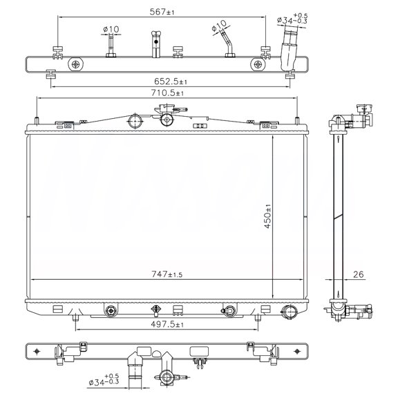 Radiator Compatible with 2017 2018 2019 2020 Toyota Sienna L LE SE XLE Limited 3.5L V6 2GR-FKS 296hp Direct Fit Aluminum Core Plastic Tanks Cross Flow Replaces 160410P280 TO3010360