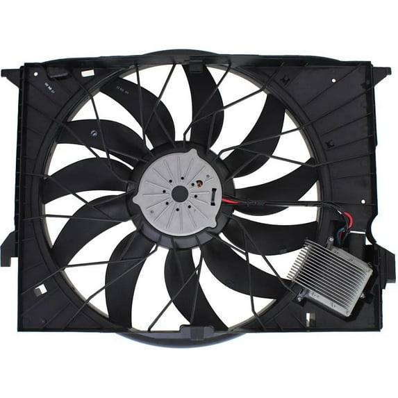 New Radiator Cooling Fan Assembly Compatible With Mercedes Benz CL63 AMG Base 8 Cyl 6.3L E63 AMG Base 8 Cyl 6.3L S600 Base 12 Cyl 5.5L 2007-2014 By MB3115121 2115002293