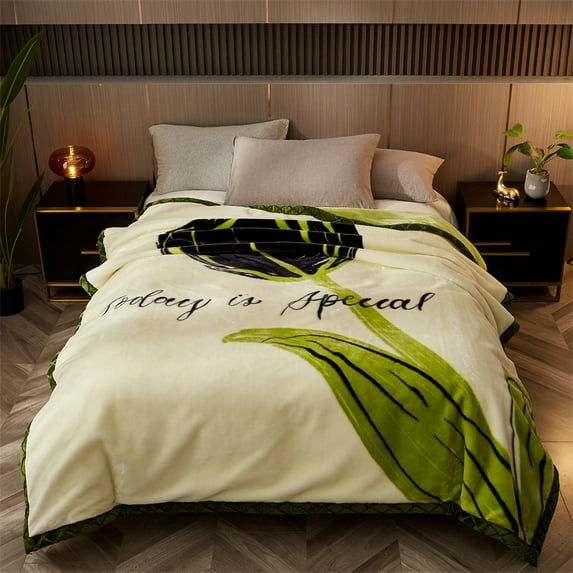 New Raschel plush thickened warm blanket 1PC 150/180/200cm nap air-conditioned room the aircraft machine washable