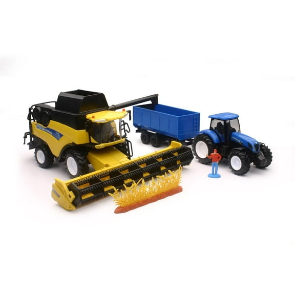 New Ray 05765 Holland Cr9090 Beater + Tractor Trailer New Hollan 1/32 Degrees Green