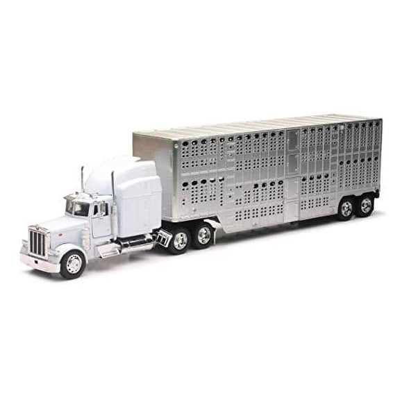 NewRay Peterbilt 379 Pot Bell Live Stock, 1:32, White