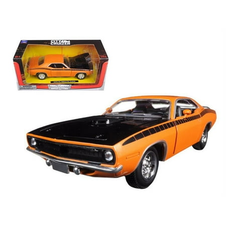 New Ray 1970 Plymouth Barracuda, Orange - New Ray 71873B - 1/25 scale Diecast Model Toy Car