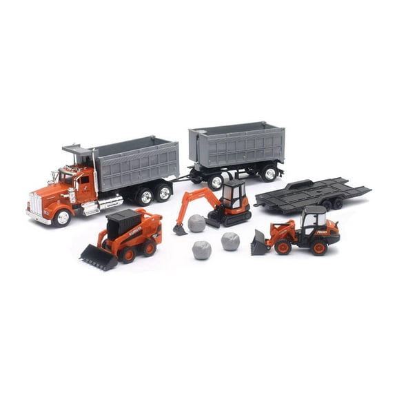 New-Ray Kubota Construction Vehicle with 1:43 Kenwood Dump Truck Set