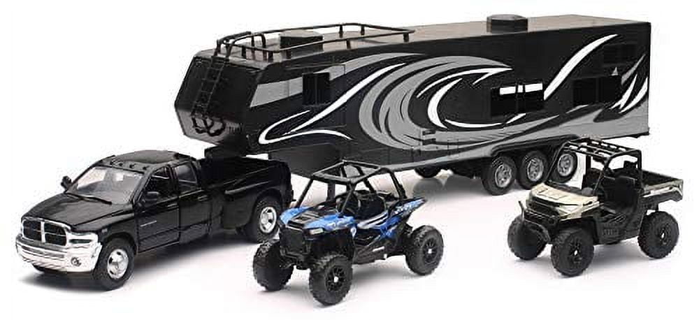 New Ray Toys Die cast Pick up Truck Play Vehicles, Black, 3 Count