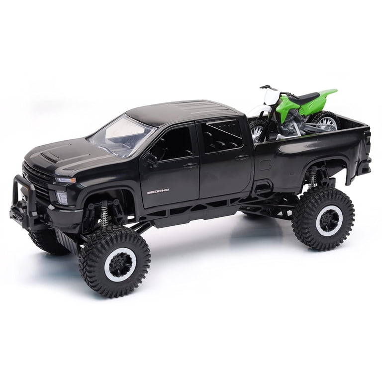 New Ray Toys, Off Road Chevrolet 3500 HD Play Vehicle + Dirt Bike