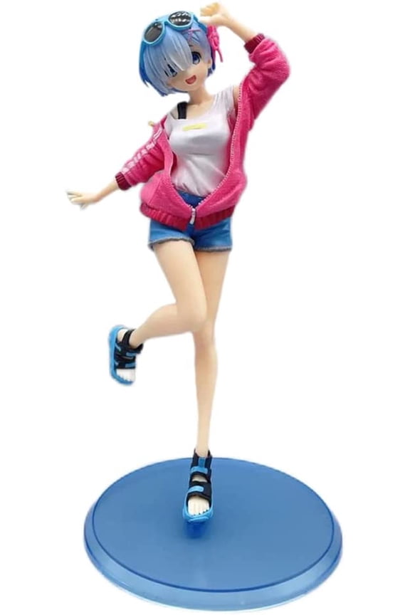 New Re:Zero Kara Hajimeru Isekai Seikatsu Rem Hoodie Swimsuit Ver. Character Anime Statue Figure Desktop Ornament Popular Decorations Fan Souvenirs Creative Gift Collection 9.4inch/24cm