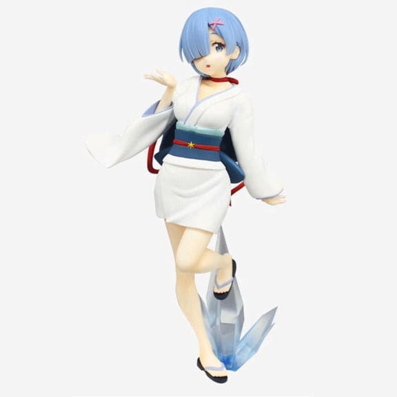 New Re:Zero Rem (Yuki Onna) Kimono Styling Character Anime Statue Figure Desktop Ornament Popular Decorations Fan Souvenirs Creative Gift Collection 23cm/9inch