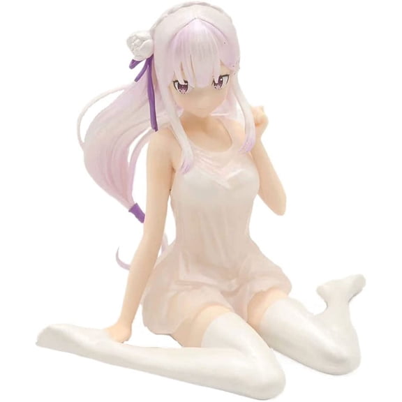 New Re: Zero Starting Life in Another World: Emilia Statue Anime Ornaments Cartoon Decorations Girl Fan Collection Birthday Gift