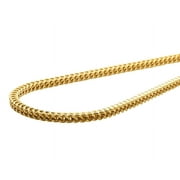 JEWELRY UNLIMITED New Real 10K Yellow Gold 3MM Hollow Franco Box Link Chain Necklace 18-30 Inches