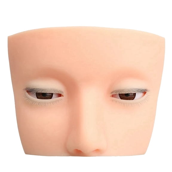 New Real 4 Layers Mannequin Head for Eyelash Extension Practice Silicone Doll Head with Open Eye Eyelash A