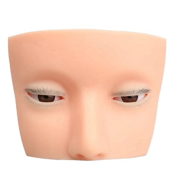 New Real 4 Layers Mannequin Head for Eyelash Extension Practice Silicone Doll Head with Open Eye Eyelash B