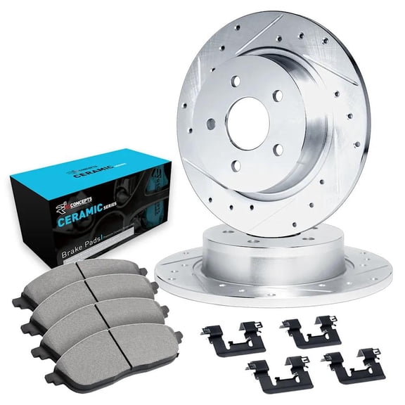 New Rear Brake Disc and Pad Kit Compatible With Chrysler Dodge Charger SE 6 Cyl 3.6L Magnum Base 6 Cyl 2.7L 300 Touring L 6 Cyl 3.6L 300 S 6 Cyl 3.6L 2005-2023 By R1WGWH139034
