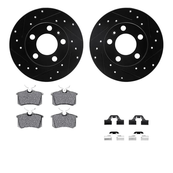 New Rear Brake Disc and Pad Kit Compatible With Volkswagen Golf GTI VR6 6 Cyl 2.8L Golf GL 4 Cyl 2.0L Golf GTI 20th Anniversary 4 Cyl 1.8L 1999-2006 By R1WHUH174032