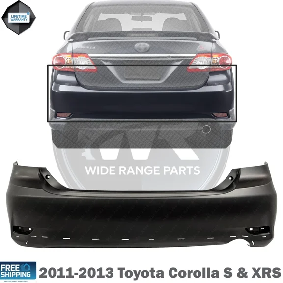 New Rear Bumper Primed Plastic For 2011-2013 Toyota Corolla S & XRS USA Built