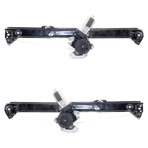 Rear Left and Right Window Regulator Pair with Motor Compatible with 2000-2006 BMW X5 4.4i 4.4L (00-06) 4.6is 4.6L (02-03) 4.8is 4.8L (04-06) 3.0i 51357125060