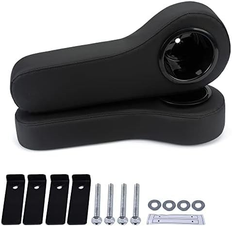 New Rear Seat Arm Rest Cushion Cup Holder, Universal Compatible with Most EZGO, , Yamaha and Other Golf Cart Models Set of 2 Driver and Passenger Side Black