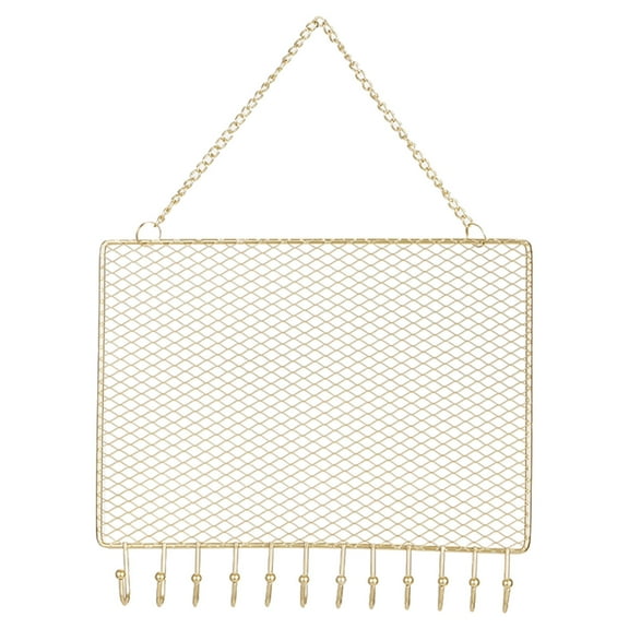 New Rectangular Metal Grid Jewelry Wall Hanging Accessories Storage Rack Nail Earring Pendant Necklace Display Rack A,New Rectangular Metal Mesh Jewelry Hanging Wall Decoration Goods Storage Rack