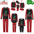 thumbnail image 1 of New Red Black Family Christmas Pajamas Matching Sets,Letter Christmas Tree Printed, 1 of 10